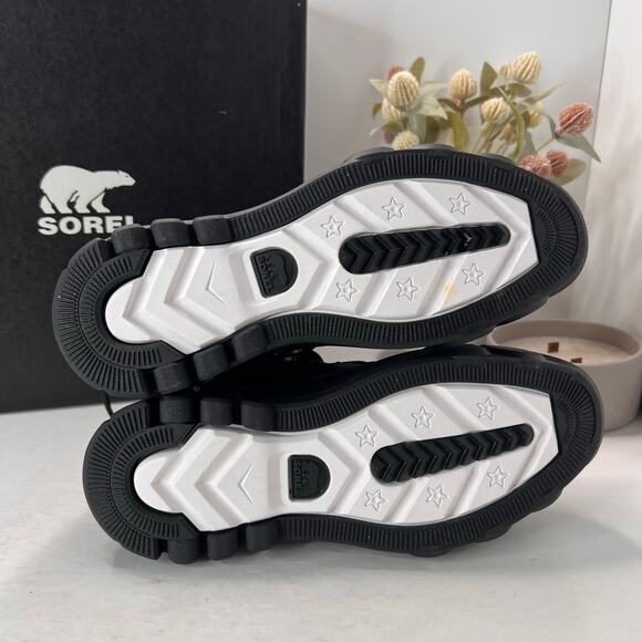 Sorel Caribou X Leather Boot Lace Waterproof Black NL5015-010 Women 8 NWOB FLAW - Picture 8 of 13